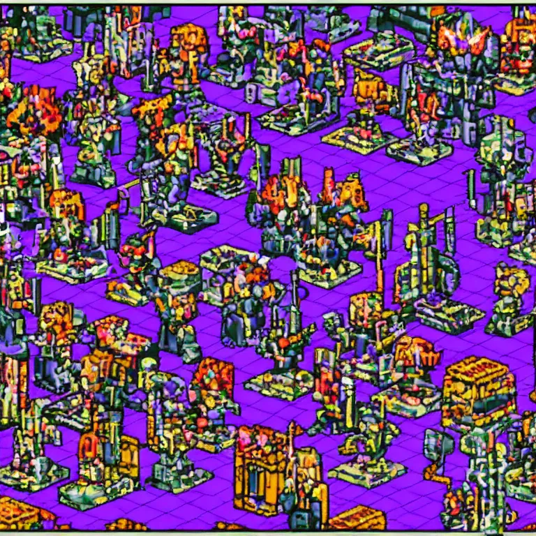 Prompt: electric void worshippers gathering in windows 9 8 game style, 1 6 bit