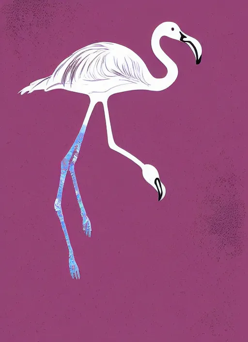 Image similar to silhouette of a flamingo, highly detailed, photorealistic, vector art, 8 k