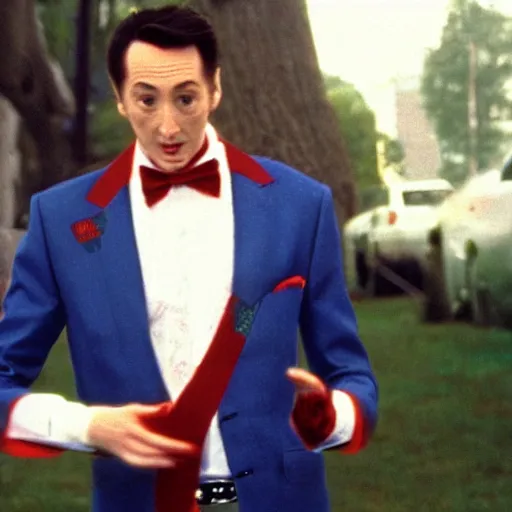 Prompt: liam neeson as pee wee herman, 8k, bowtie,