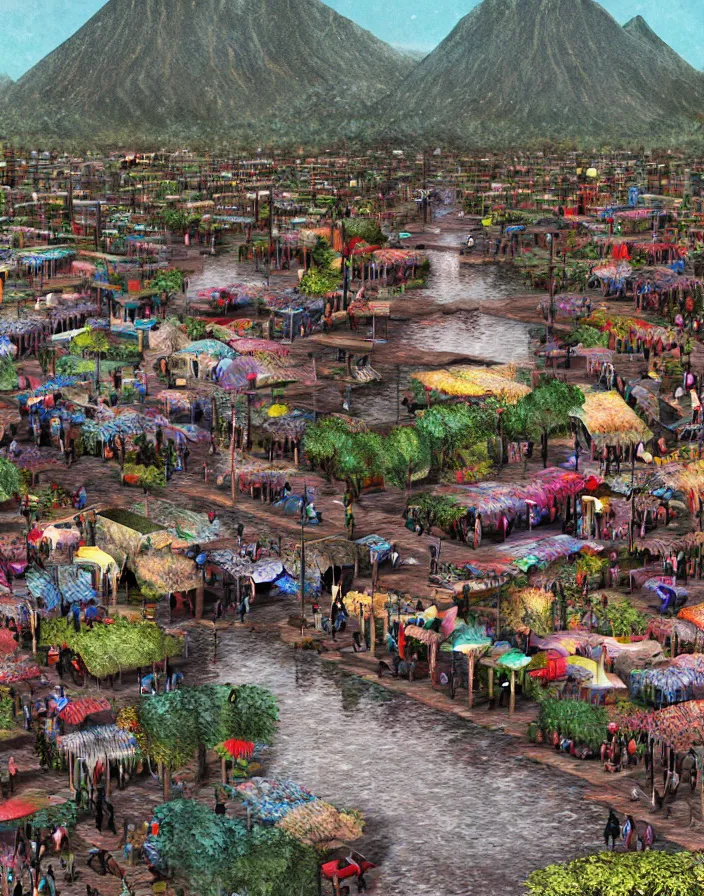 Prompt: Xochimilco, concept art, ultra realistic, super detailed, photorealistic, cinematographic, epic lighting, religious