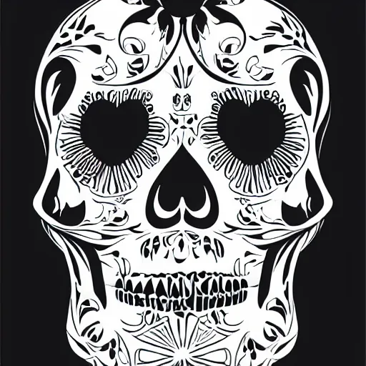 Image similar to vector art panel for cnc plasma, laser, simple geometric sugar skull design pattern