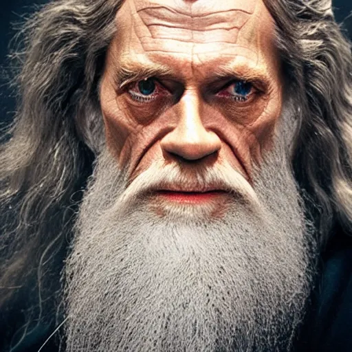 Image similar to willem dafoe as gandalf