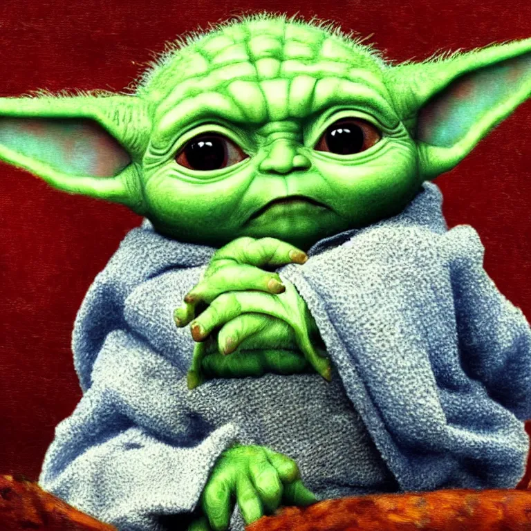 Prompt: baby yoda Painted by Vincent Van Gogh high quality 8k