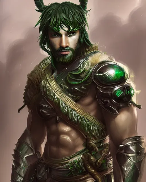 Image similar to portrait of a male warrior, fierce, masculine, ross tran, muted colors, green + eyes!!!!!!!!!!!, highly detailed sculpture, intricate detailed, ommatidia, 8 k, cinematic atmosphere