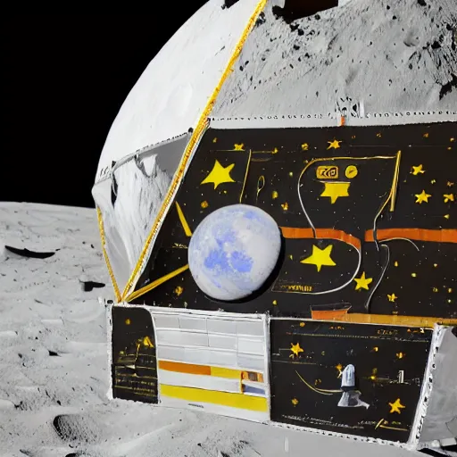 Prompt: paper diorama of the Apollo moon landing , realistic, intricate detail,