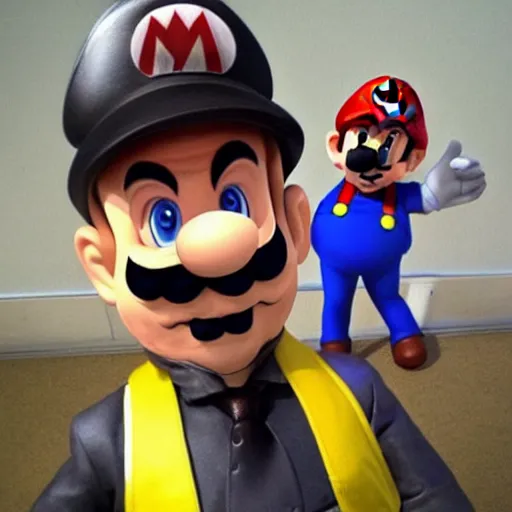 Image similar to walter white dressed up as mario