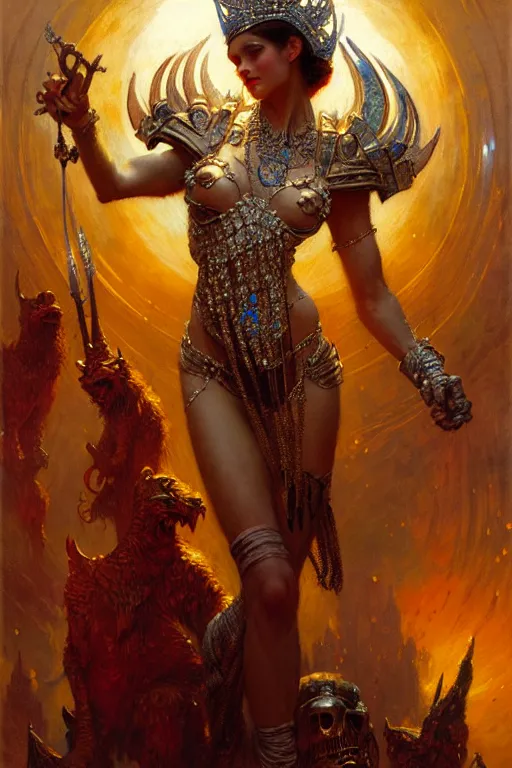 Image similar to king with diamonds by gaston bussiere, bayard wu, greg rutkowski, giger, maxim verehin