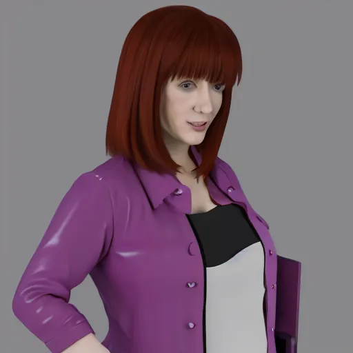 Prompt: christina hendricks as kaiji anime characters, 3 d render, blender,