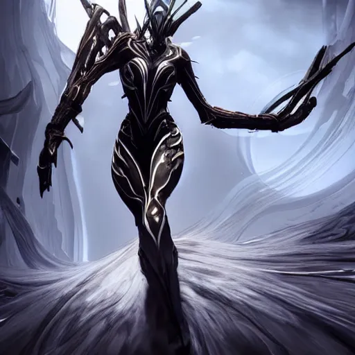 Image similar to beautiful and stunning giant female warframe, doing an elegant pose, looming over ant pov, about to step on and pov, slick elegant design, sharp claws, detailed shot, feet and hands, highly detailed art, epic cinematic shot, realistic, professional digital art, high end digital art, DeviantArt, artstation, Furaffinity, 8k HD render, epic lighting, depth of field