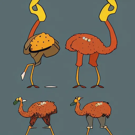 Prompt: ostrich pokemon, design