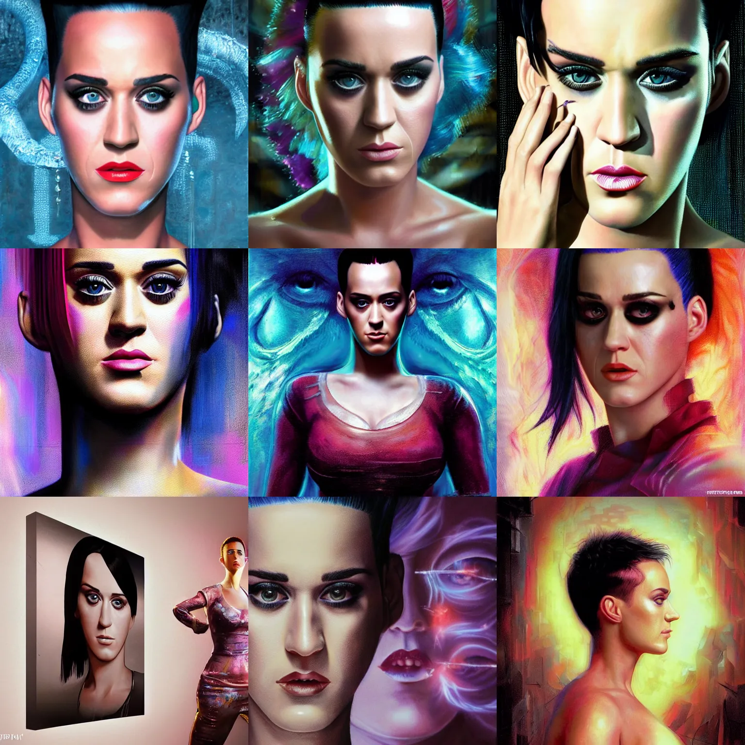 Prompt: hyperrealistic mixed media high resolution painting of Katy Perry in The Matrix, stunning 3d render inspired art by István Sándorfi and Greg Rutkowski and Unreal Engine, perfect facial symmetry, dim volumetric lighting, 8k octane beautifully detailed render, full body shot, post-processing, extremely hyper-detailed, intricate, epic composition, highly detailed attributes, highly detailed atmosphere, cinematic lighting, masterpiece, trending on artstation, very very detailed, masterpiece, stunning, flawless completion, lifelike texture, perfection,