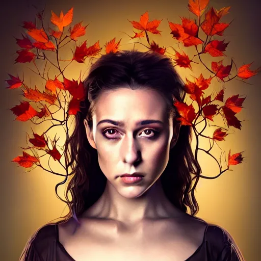 Image similar to gorgeous female stella maeve magician, realistic character concept, medium shot, elegant pose, spooky, illustration, symmetrical face and body, cinematic lighting, detailed realistic symmetrical eyes, 8 k, jacob riis, joshua middleton, artgerm, akihiko yoshida, tom bagshaw, single face, insanely detailed and intricate elegant, autumn leaves