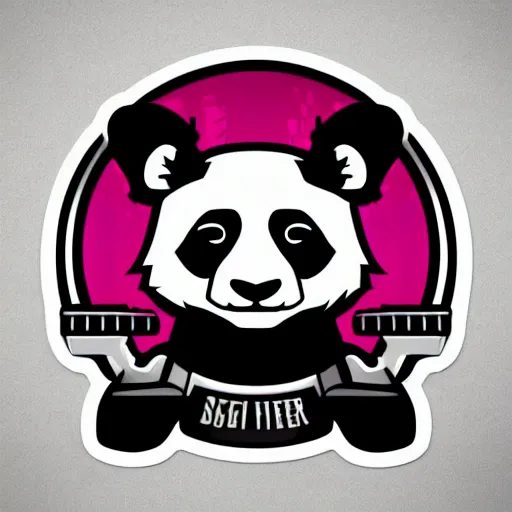 Image similar to in the style of max prentis and deathburger and laurie greasley a vector e-sports sticker logo of a panda, highly detailed, colourful, 8k wallpaper