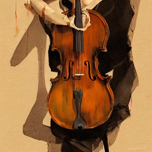 Image similar to body as a cello by greg rutkowski