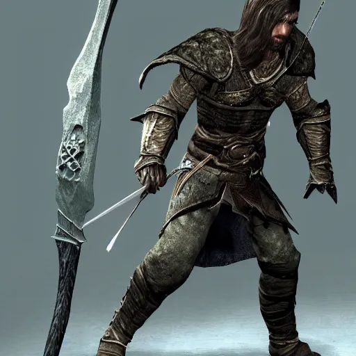 Image similar to Skyrim character with an arrow in the knee, very detailed, playstation 1 graphics