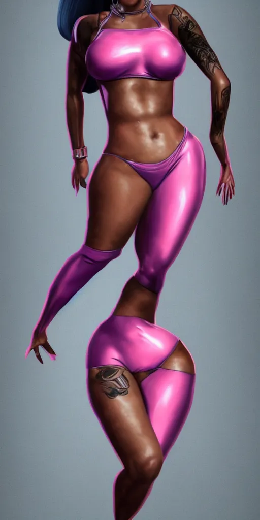 Image similar to a ( full body ) portrait nicki minaj a realistic render