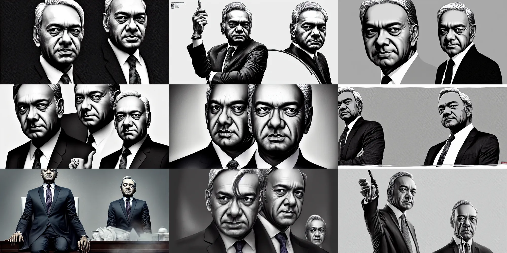 Prompt: ranil wickramasinghe as in house of cards highly detailed digital art, trending on artstation, high quality, highly detailed