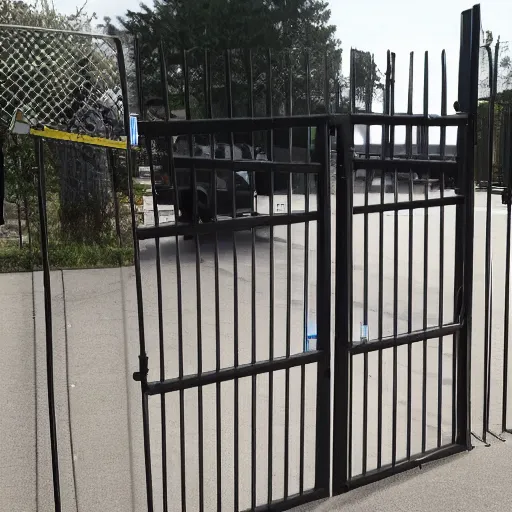 Prompt: a poorly - designed security gate that acts as a ladder