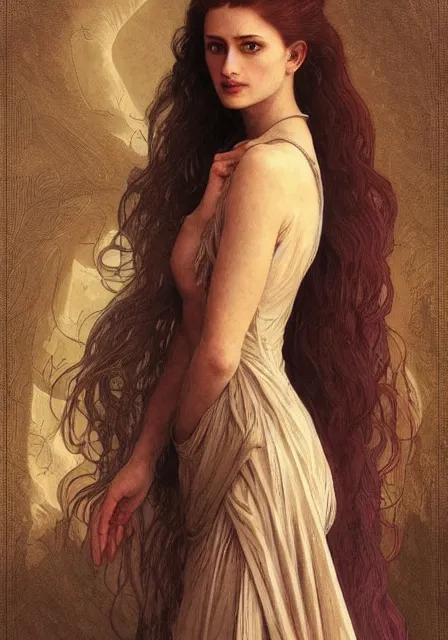 Image similar to sansa eva green mummy, intricate, elegant, highly detailed, digital painting, artstation, concept art, smooth, sharp focus, illustration, art by artgerm and greg rutkowski and alphonse mucha and william - adolphe bouguereau