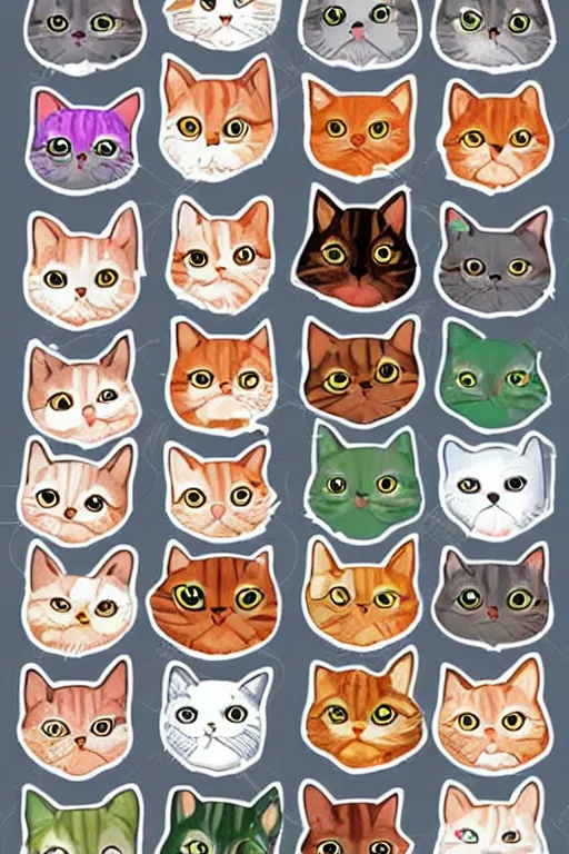 Image similar to a whatsapp sticker pack of cute cats