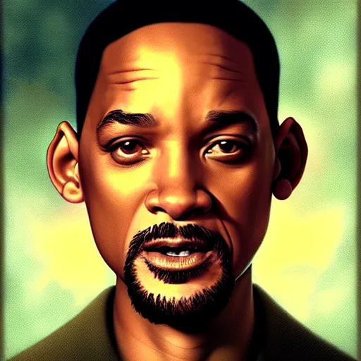 Image similar to will smith by tom bagshaw, slapping barrack obama by tom bagshaw, digital art by ilya kuvshinov