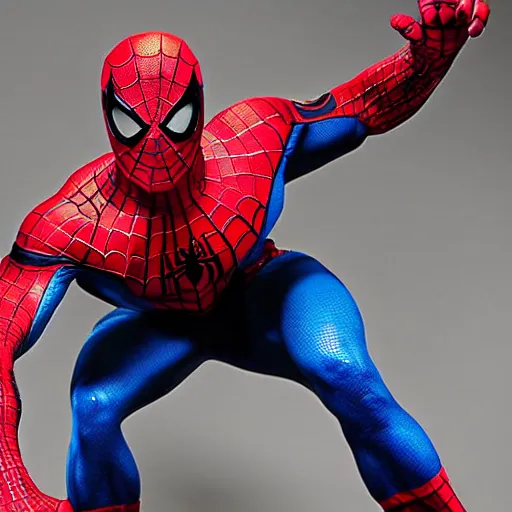 Image similar to dwayne johnson as spiderman, full body shot, highly - detailed, sharp focus, award - winning