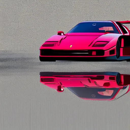 Image similar to a modern design interpretation of a ferrari f 4 0