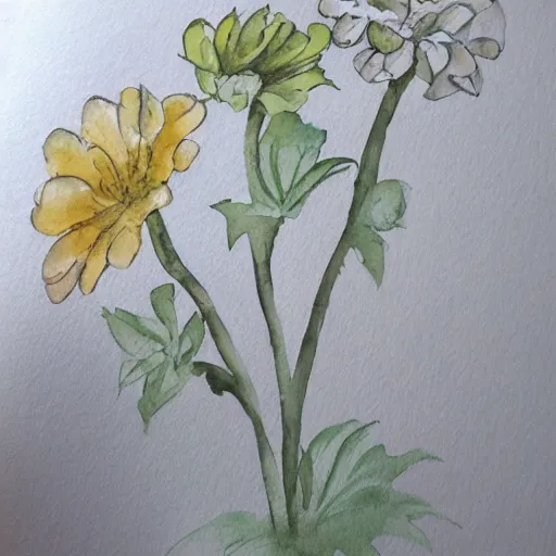 Image similar to monochrome flowers watercolour