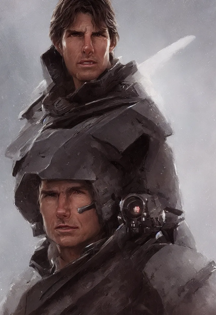 Image similar to portrait by greg rutkowski, jedi knight, ke looks like tom cruise, he is 3 5 years old, star wars expanded universe, wearing imperial gear,, highly detailed portrait, digital painting, artstation, concept art, smooth, sharp foccus ilustration, artstation hq