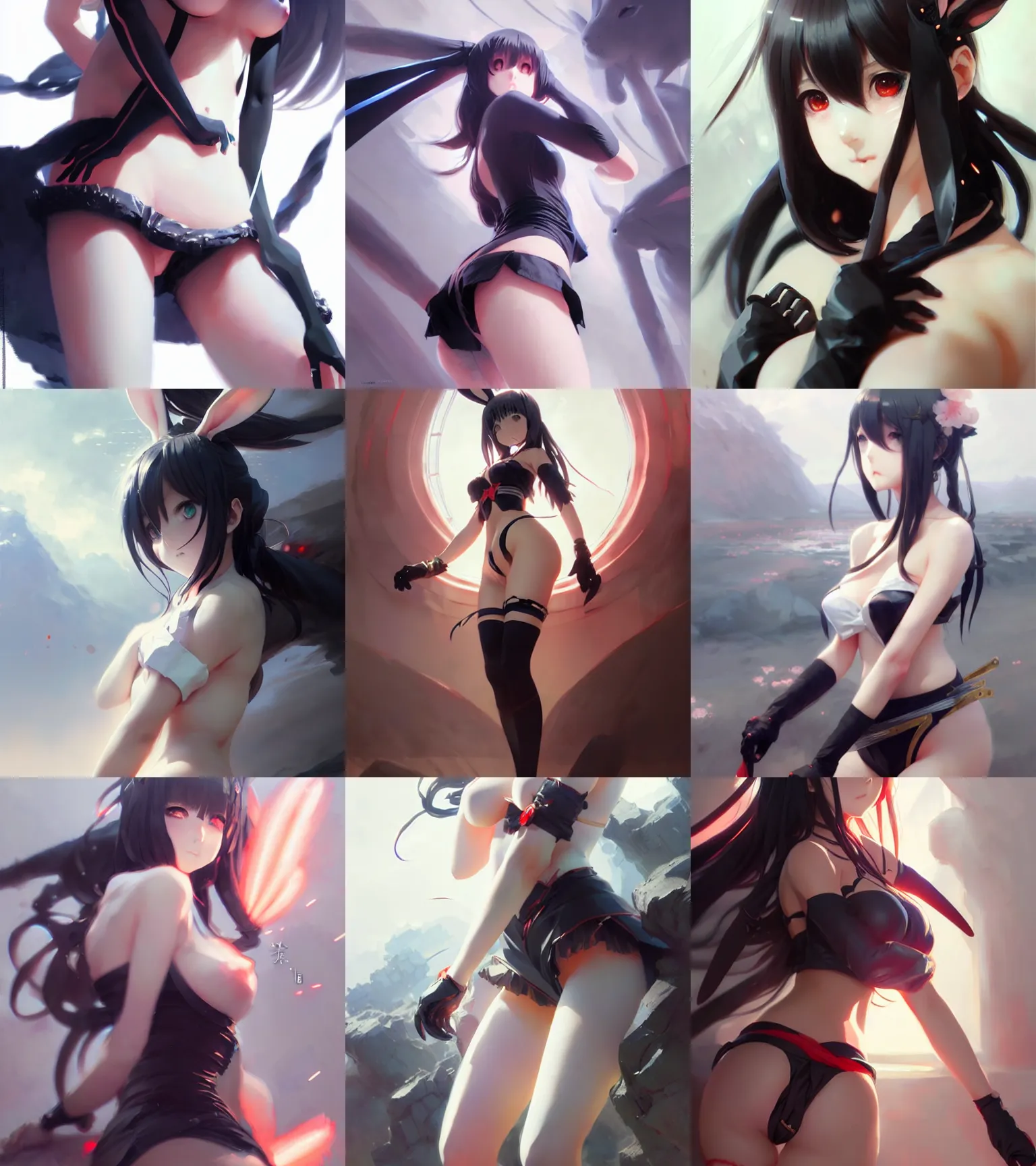 Prompt: mai sakurajima anime, sexy bunny girl outfit, intricate, sharp focus, illustration, highly detailed, digital painting, concept art, matte, art by ruan jia and wlop and greg rutkowski, masterpiece