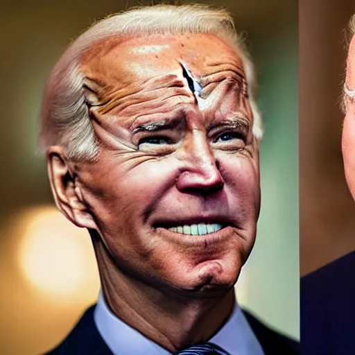 Image similar to A photo of joe biden teams up with a teenage joe biden, perfect faces, 50 mm, award winning photography