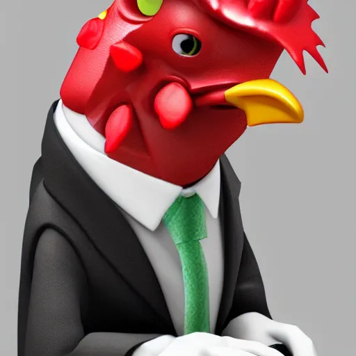 Image similar to rooster wearing a suit and tie realistic