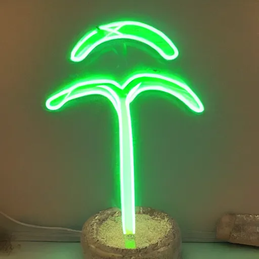 Image similar to a green neon light palm tree