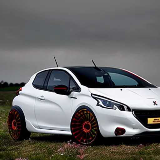 Prompt: a modded peugeot 2 0 8 looking futuristic