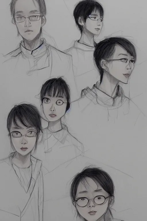 Prompt: someone behind us, sketch and art by jacqueline e, bo feng lin