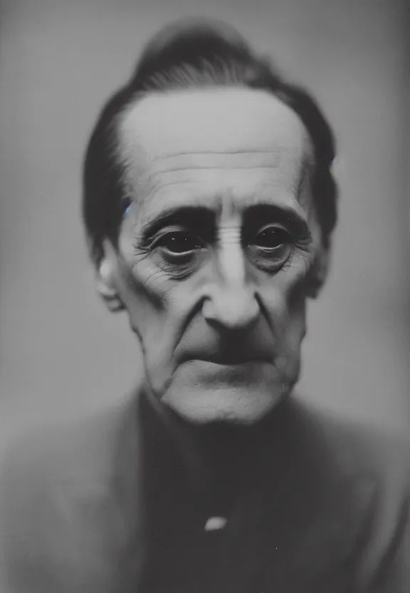 Image similar to a close - up casual photo of marcel duchamp with playful eyes, 1 9 2 0 s monochrome snapshot, graflex 4 x 5, f 1. 8, 3 5 mm, ilford delta 3 2 0 0 pro