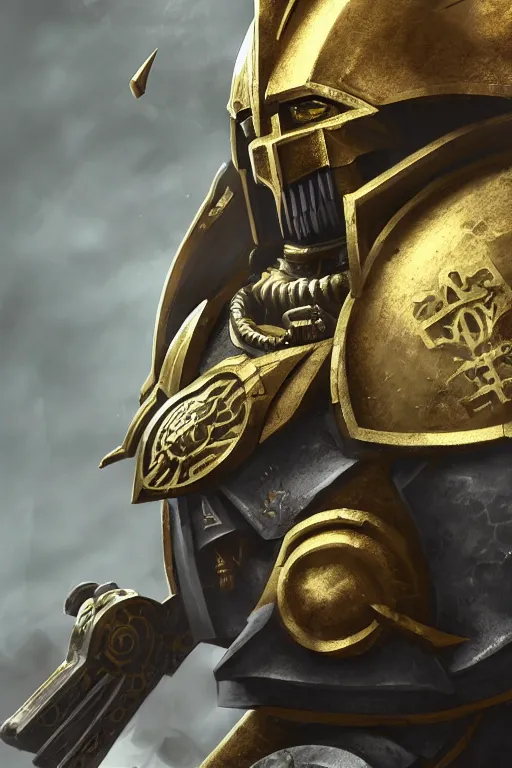 Image similar to armor portrait heros warhammer 4 0 k horus heresy fanart - the primarchs emperor by johannes helgeson animated with vfx concept artist & illustrator global illumination ray tracing hdr fanart arstation zbrush central hardmesh 8 k octane renderer comics stylized