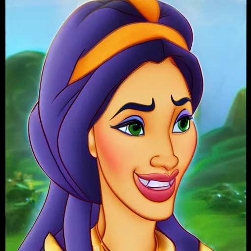 realistic portrait of jasmine from Disney's Aladdin, Stable Diffusion