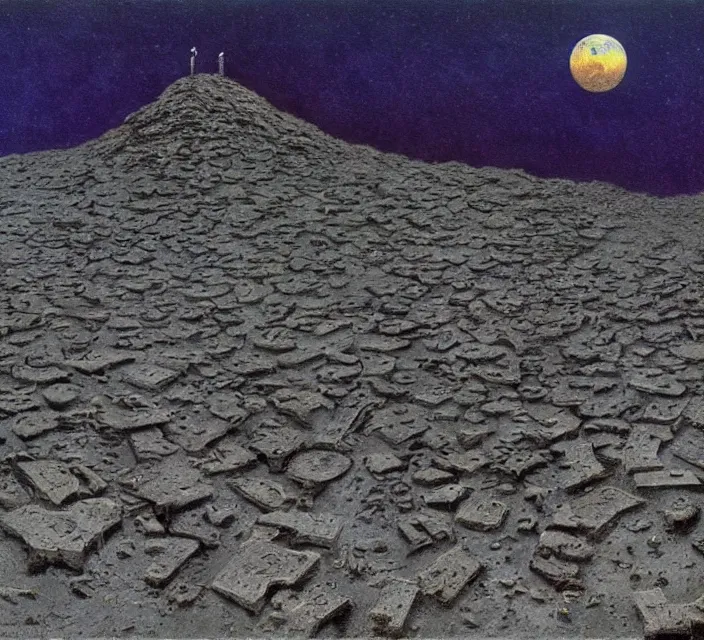 Prompt: moon made from thousands corpses of Nicolas Cage, Warhammer, highly detailed, artstation, art by zdislav beksinski and wayne barlowe