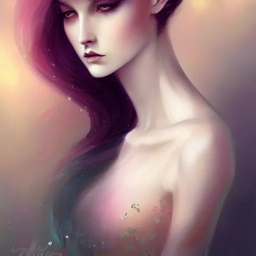 Image similar to a portrait in the style of anna dittmann and charlie bowater and tom bagshaw.