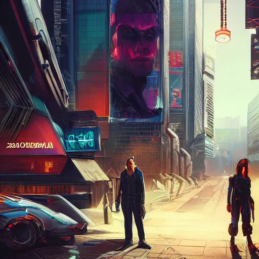 Prompt: cyberpunk people on desolate street, artgerm, highly detailed, hyper realistic, communist future