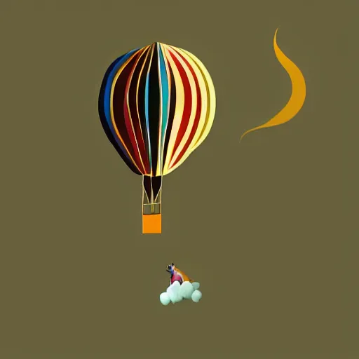 Image similar to hot air balloon shaped like a puppy flying over a stunning landscape, illustration, studio ghilbi, stylize,