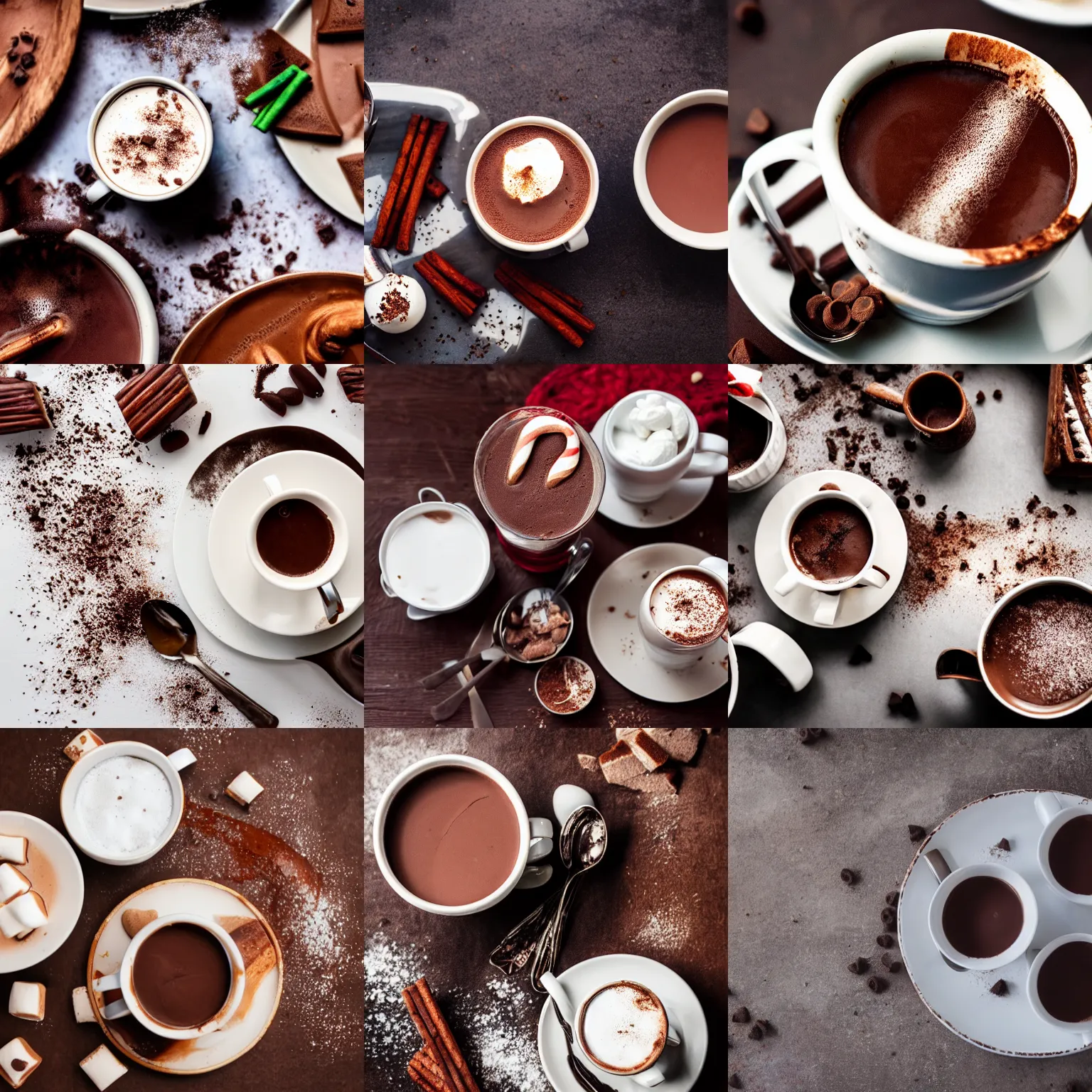 Prompt: hot chocolate, food photography, 4 k,