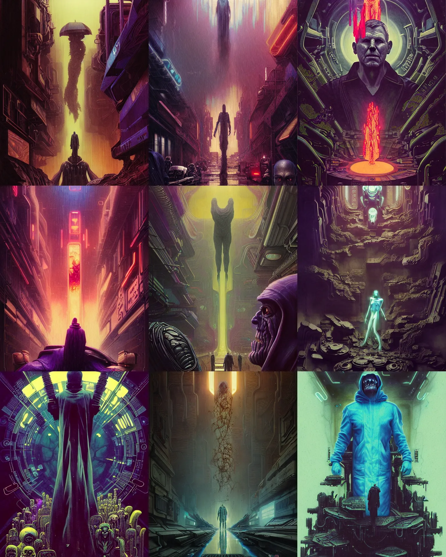 Prompt: the platonic ideal of bladerunner 2 0 4 9, flowers and ketamine cletus kasady ultimate carnage thanos dementor wild hunt doctor manhattan chtulu nazgul mandelbulb davinci, d & d, fantasy, ego death, detailed, intricate, hyperrealism, intense, scary, decay, art by artgerm and greg rutkowski and alphonse mucha