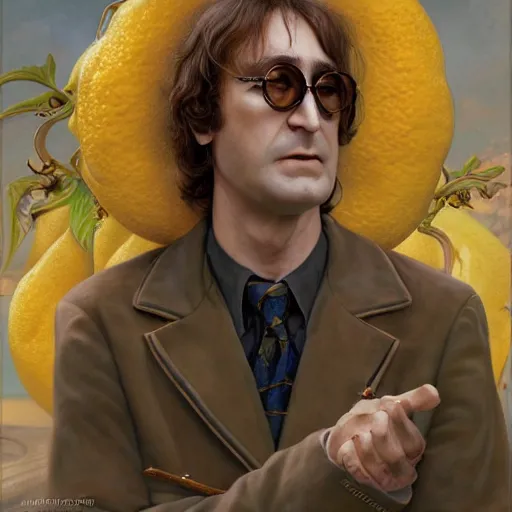 Prompt: john lemon ( parody of john lennon ), detailed, centered, digital painting, artstation, concept art, donato giancola, joseph christian leyendecker, wlop, boris vallejo, breathtaking, 8 k resolution, extremely detailed, beautiful, establishing shot, artistic, hyperrealistic, octane render