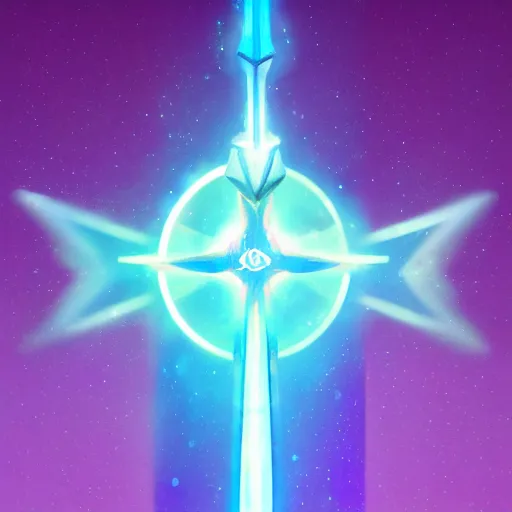 Prompt: gratsword, made of energy, science fiction, fantasy, d & d, magic item, glowing, vibrant, sharp colors, concept art
