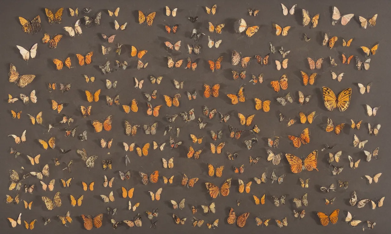 Prompt: taxonomy of butterflies in the style of carl linnaeus. specimen n mount in timber frame 8 k /