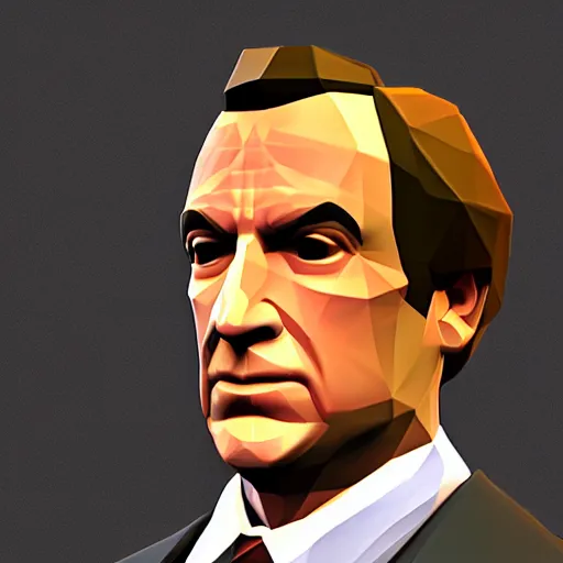 Image similar to low poly saul goodman, playstation 1 graphics