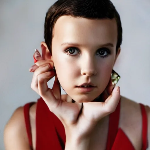 Image similar to photoshoot of Millie Bobby Brown