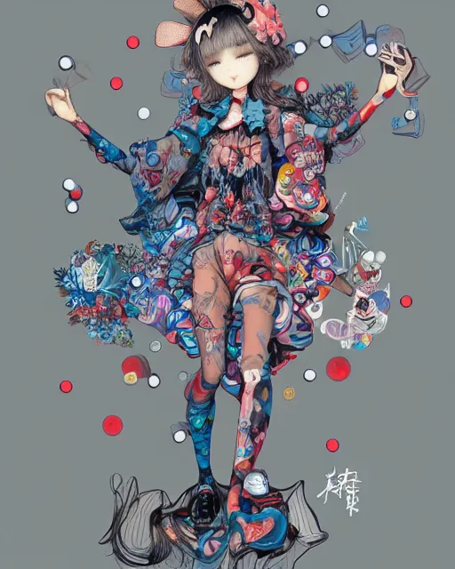 Image similar to james jean isolated deepdream vinyl figure harajuku style boy girl character design, figure photography, dynamic pose, holographic undertones, glitter accents on figure, anime stylized, accurate fictional proportions, high delicate defined details, ethereal lighting